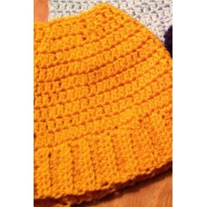 Messy bun hat. This is hand crocheted by me and fits teens and ladies.  eb-23851661